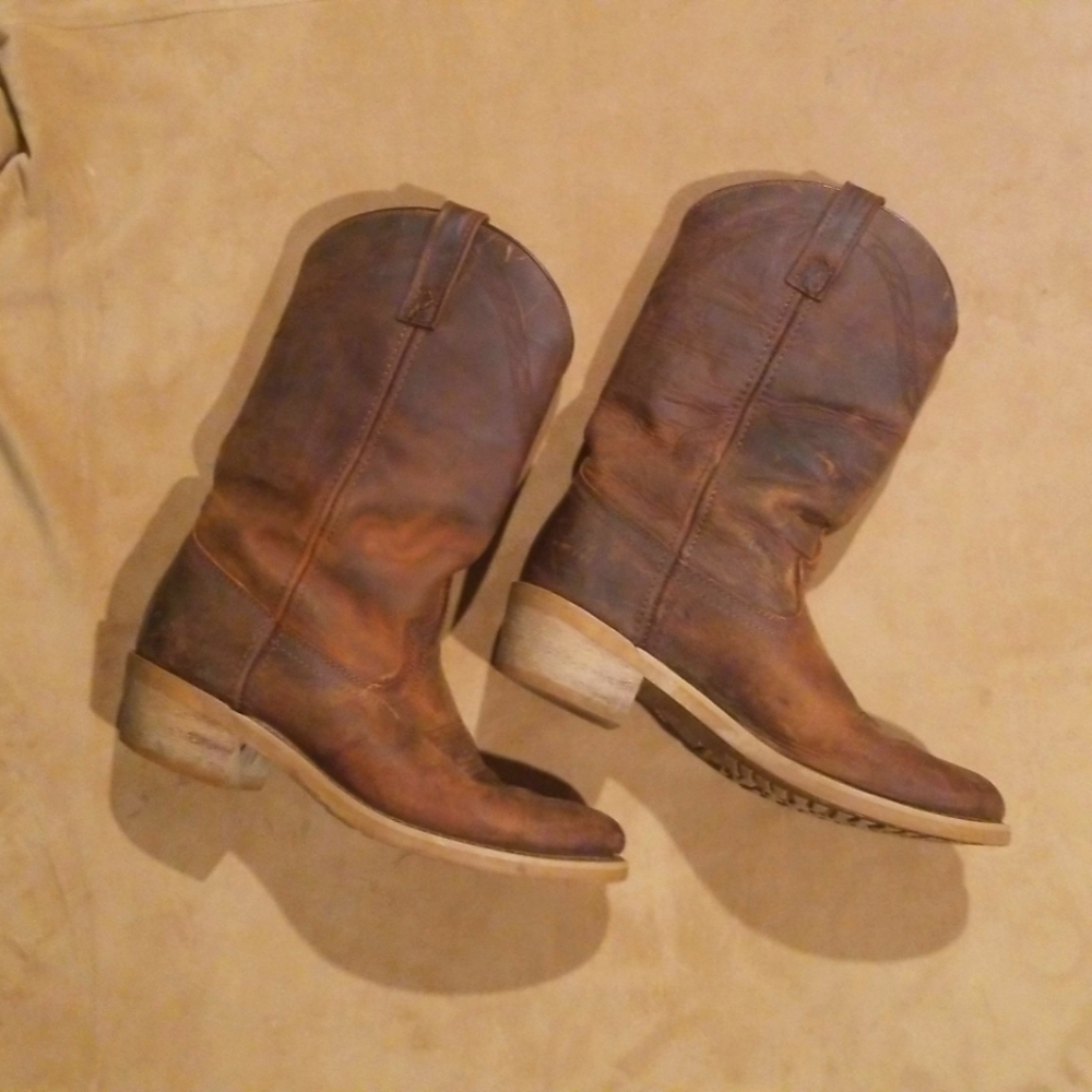 Durango mechanic brown leather boots, non slip tread 8.5D